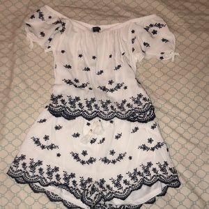 Two piece, off the shoulder outfit